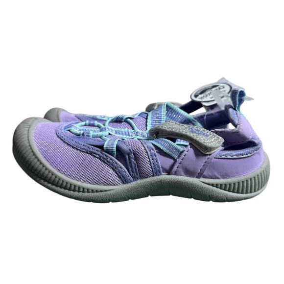 Oshkosh Sandals Toddler 11 Purple Glitter NWT Adjustable Machine Washable Play - Picture 1 of 6